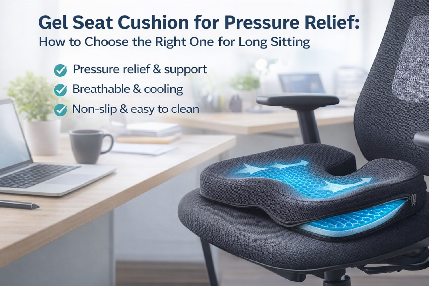 Gel Seat Cushion for Pressure Relief